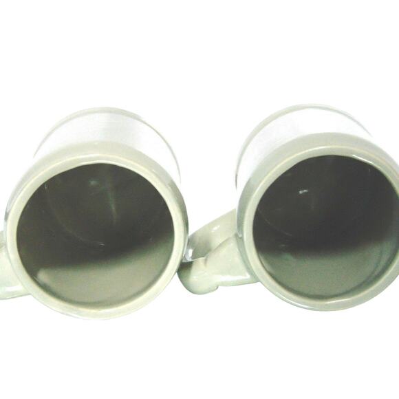 McCoy USA Pottery BEER STEIN MUGS 2 DAB Export Grand Prix Paris 1937 Pint Cups - Picture 4 of 7